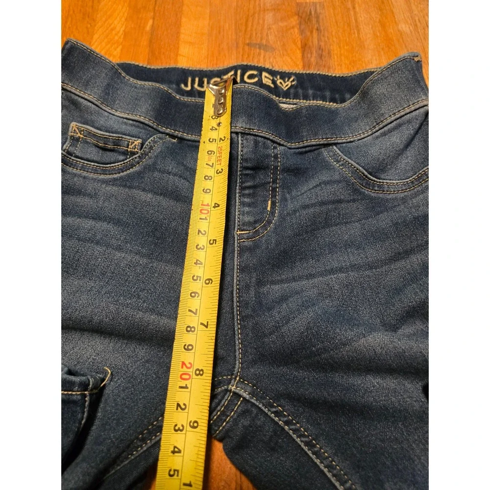 Justice Girls 14 Slim Blue Denim‎ Medium Wash Pull On Stretch Jeggings Jeans